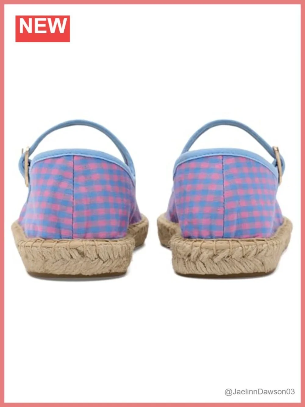 Vichy Mary Jane Espadrille with Cotton Upper and Jute Sole